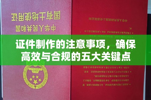 昌邑证件制作的注意事项，确保高效与合规的五大关键点